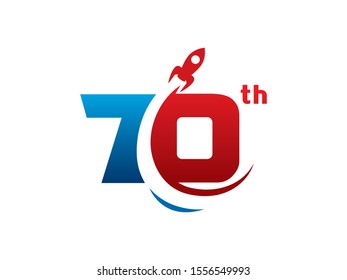Number 70 logo or symbol template design