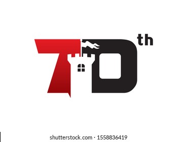 Number 70 logo or symbol template design