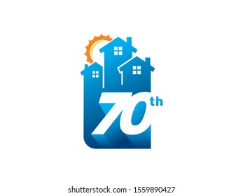 Number 70 logo or symbol template design