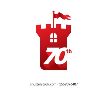Number 70 logo or symbol template design