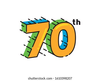 Number 70 logo or symbol template design