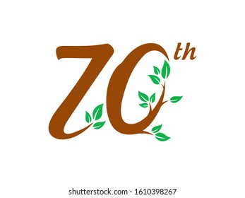 Number 70 logo or symbol template design