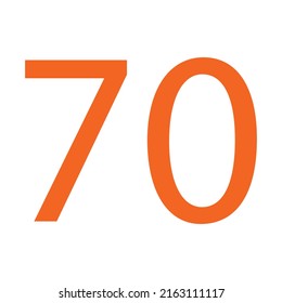 NUMBER 70 SIMPLE CLIP ART VECTOR ILLUSTRATION