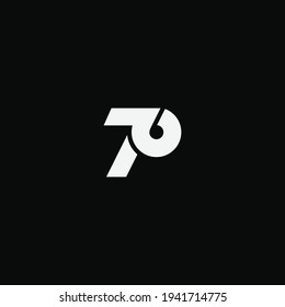 Number 70 simple minimal logo design. Vector illustration