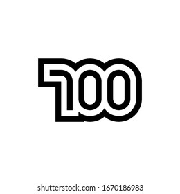 Number 700 vector icon design. Vector illustration.