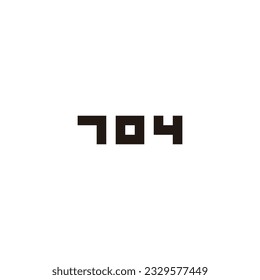 Number 704, square geometric symbol simple logo vector
