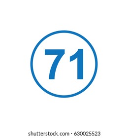 Number 71 icon illustration isolated vector sign symbol