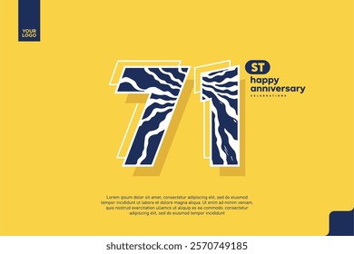 Number 71 logo icon design, 71st birthday logo number, anniversary 71