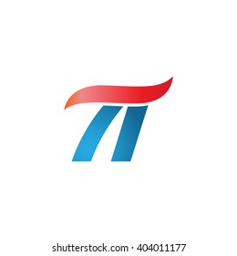 number 71 swoosh design template logo blue red