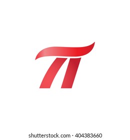 number 71 swoosh design template logo red