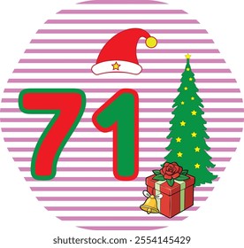 Number 71 Vector Art Illustration