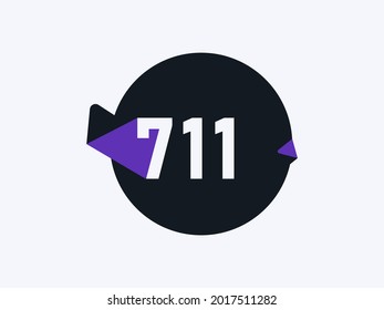 Number 711 logo icon design vector image