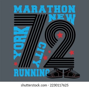 Number 72 Runner New York Marathon shirt design for kids