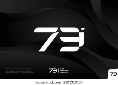 Number 73 logo icon design 73rd birthday logo number anniversary 73