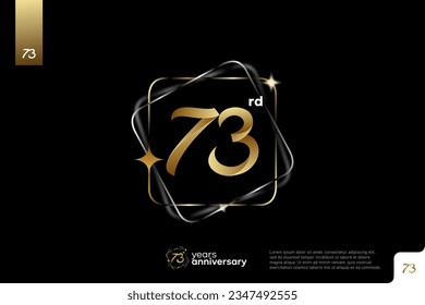 Number 73 logo icon design, 73rd birthday logo number, anniversary 73
