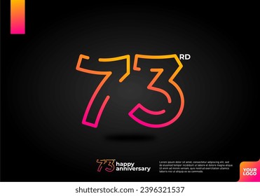 Number 73 logo icon design, 73rd birthday logo number, anniversary 73