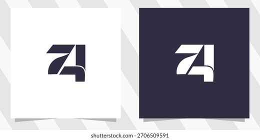 number 74 logo design vector