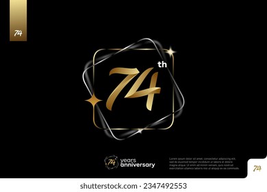 Number 74 logo icon design, 74th birthday logo number, anniversary 74
