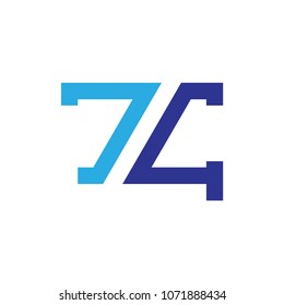 Number 74 logo vector, seventy four logo design vector