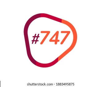 Number 747 image design, 747 logos svg