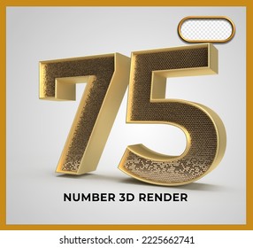 lujo de renderización 3D de estilo dorado número 75