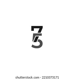 number 75 for logo design