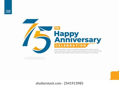 Number 75 logo icon design, 75th birthday logo number, anniversary 75