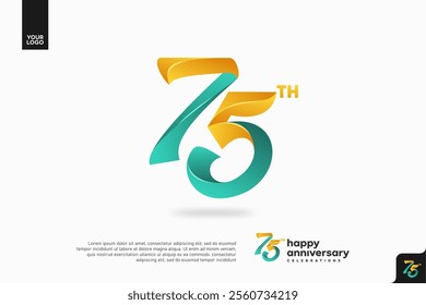 Number 75 logo icon design, 75th birthday logo number, anniversary 75