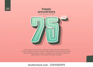 Number 75 logo icon design, 75th birthday logo number, anniversary 75