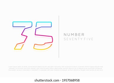 Number 75 seventy five logo icon design, vector template