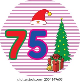 Number 75 Vector Art Illustration