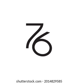 Number 76 Logo Design Vector Template