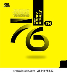 Number 76 logo icon design, 76th anniversary logotype