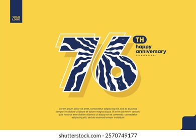 Number 76 logo icon design, 76th birthday logo number, anniversary 76