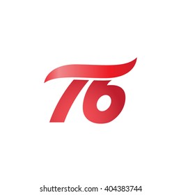 Number 76 Swoosh Design Template Logo Stock Vector (Royalty Free ...