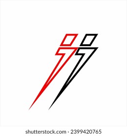 Nummer 77 Logo-Design mit dem Buchstaben SS Thunderbolzen Konzept.