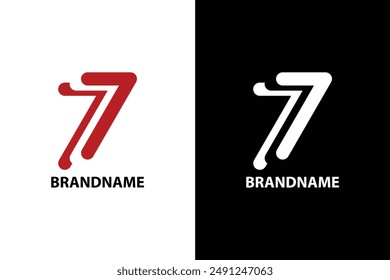 Número 77 Plantilla de diseño de logotipos. Número Abstractas 77 Logo Design Vector