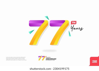 Number 77 logo icon design, 77th birthday logo number, anniversary 77