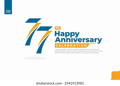 Número 77 logotipo ícone design, 77º aniversário logotipo número, aniversário 77