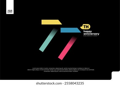 Number 77 logo icon design, 77th birthday logo number, anniversary 77