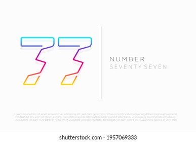 Number 77 seventy seven logo icon design, vector template