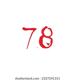 Number 78 bled geometric symbol simple logo vector