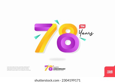 Number 78 logo icon design, 78th birthday logo number, anniversary 78