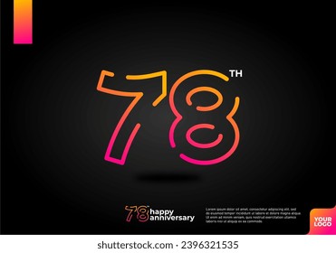 Number 78 logo icon design, 78th birthday logo number, anniversary 78