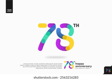 Number 78 logo icon design, 78th birthday logo number, anniversary 78