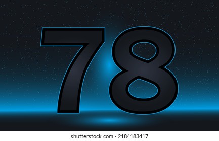 Number 78 Vector Luxury Blue Number Stock Vector (Royalty Free ...