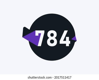 Number 784 logo icon design vector image svg