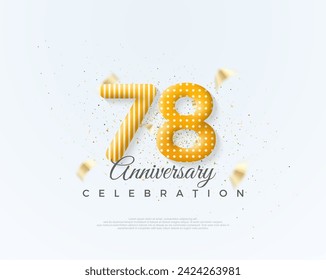 Number 78th for anniversary celebration. with unique and clean balloons numbers. Premium vector for poster, banner, celebration greeting.