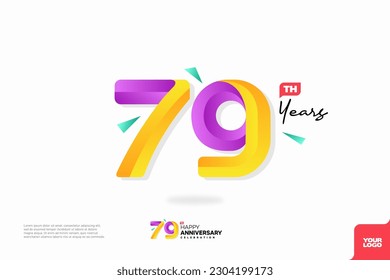 Diseño del icono del logo número 79, número del logotipo de 79 años, aniversario 79