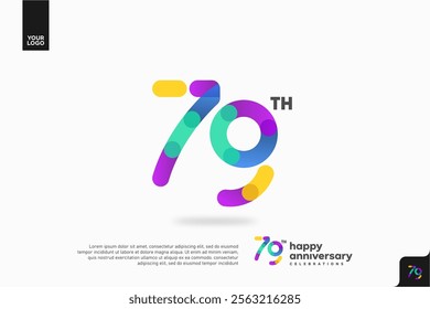 Number 79 logo icon design, 79th birthday logo number, anniversary 79